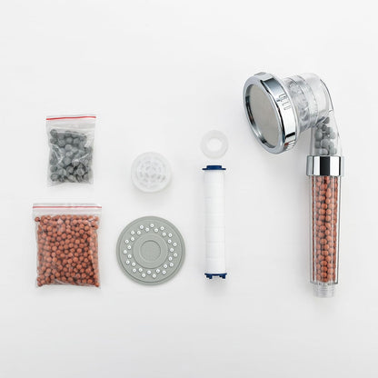Ibergrif, M22025 High Pressure Shower Head, 3 Modes Shower Head, with 3-Layer Filter, Water Saving