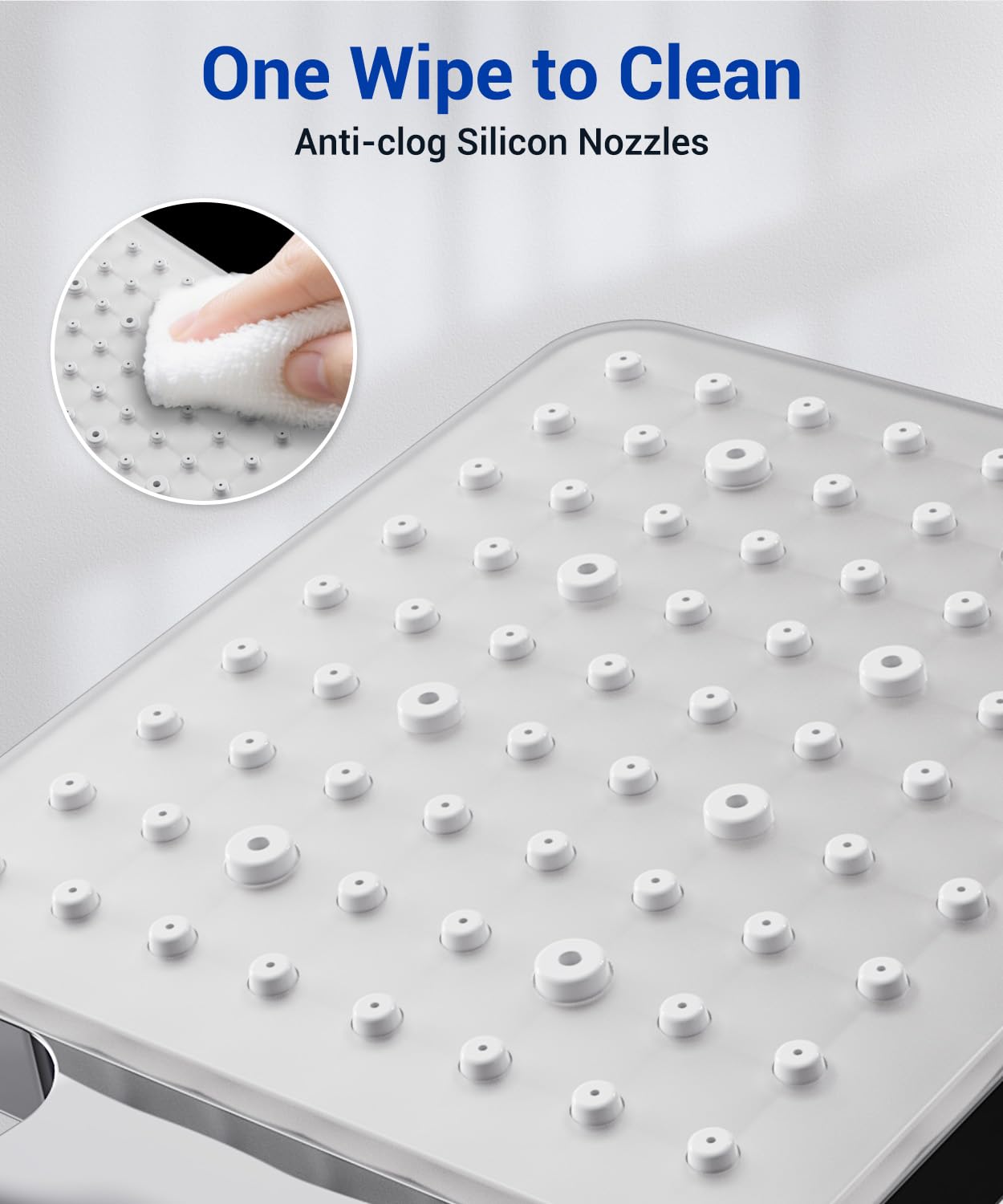 Newentor Shower Head [TESTSIEGER], High Pressure Shower Heads with 6 Modes, Universal Water Saving Large Showerhead, Silver