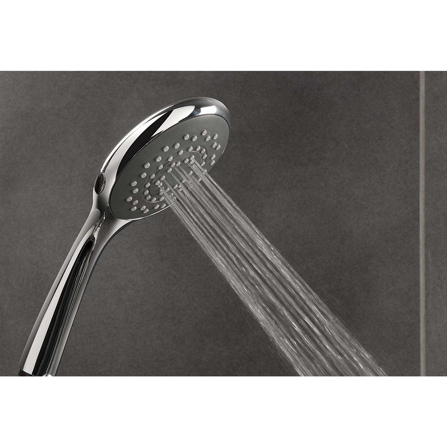 Triton Showers Showerhead, Bathroom Accessory, Water, 5 Spray Patterns, High Pressure, 8000 Series, Chrome Finish, Head Set, Shower Accessories