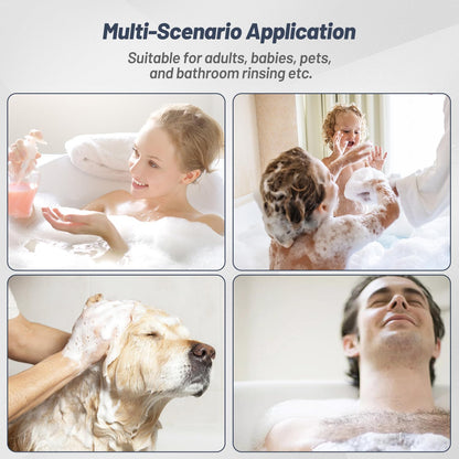 VEHHE Shower Head Powerful Flow with Beads Filter Pressure Boosting Shower Head Spray with 3 Modes Water Saving Bathing for Adults Children Pets Home and Gym Use (White)