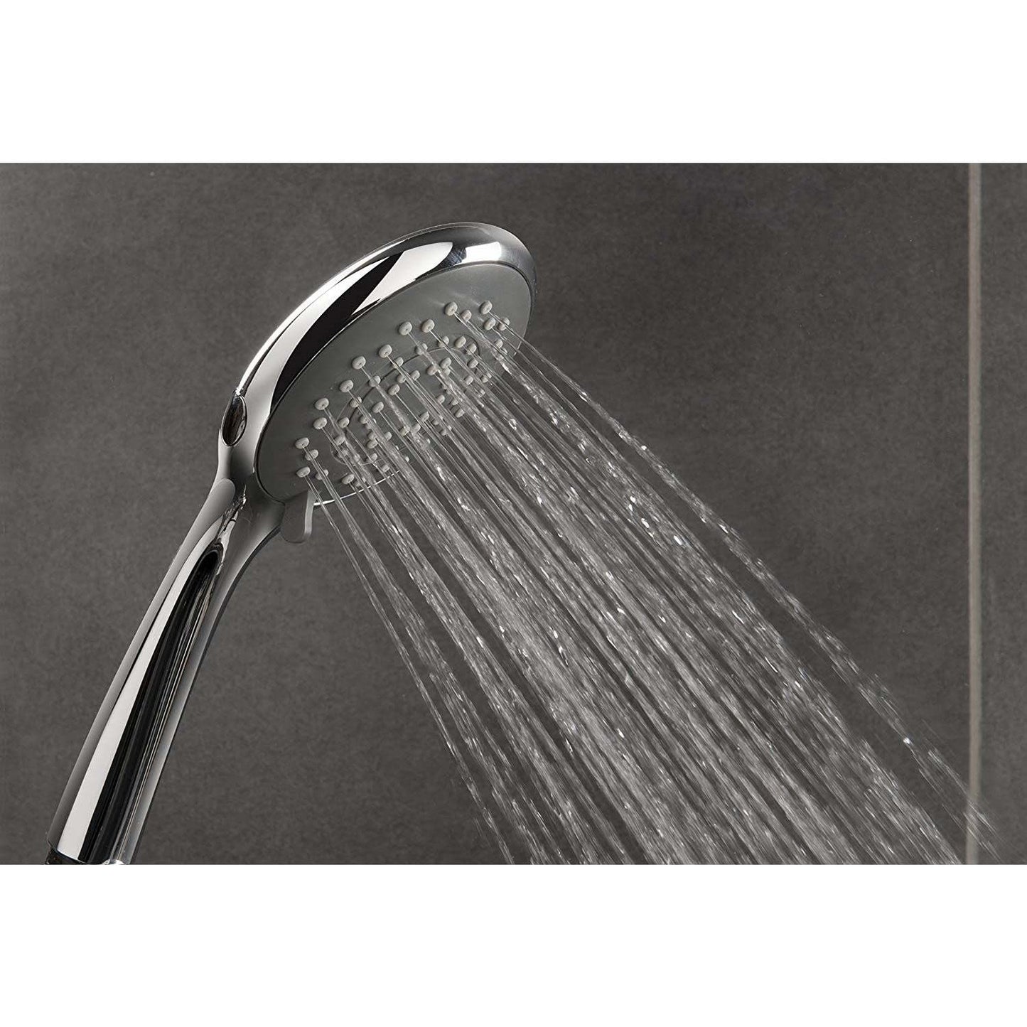 Triton Showers Showerhead, Bathroom Accessory, Water, 5 Spray Patterns, High Pressure, 8000 Series, Chrome Finish, Head Set, Shower Accessories