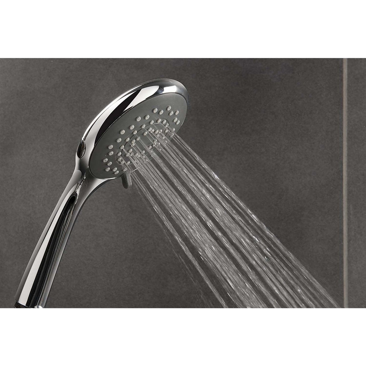Triton Showers Showerhead, Bathroom Accessory, Water, 5 Spray Patterns, High Pressure, 8000 Series, Chrome Finish, Head Set, Shower Accessories