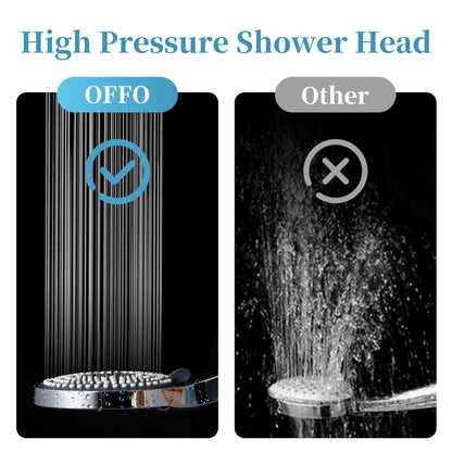 OFFO Shower Head,6 Modes Handheld Shower Head Large Powerful Boosting Handheld Showerhead for Low Water Pressure ShowerHead,Chrome