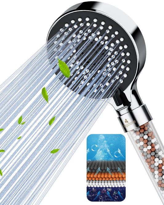Magichome Filter Shower Head - Removes Chlorine & Softens Hard Water, High Pressure 5-Mode Settings + Extra Replaceable Filters - for Healthier Skin & Hair