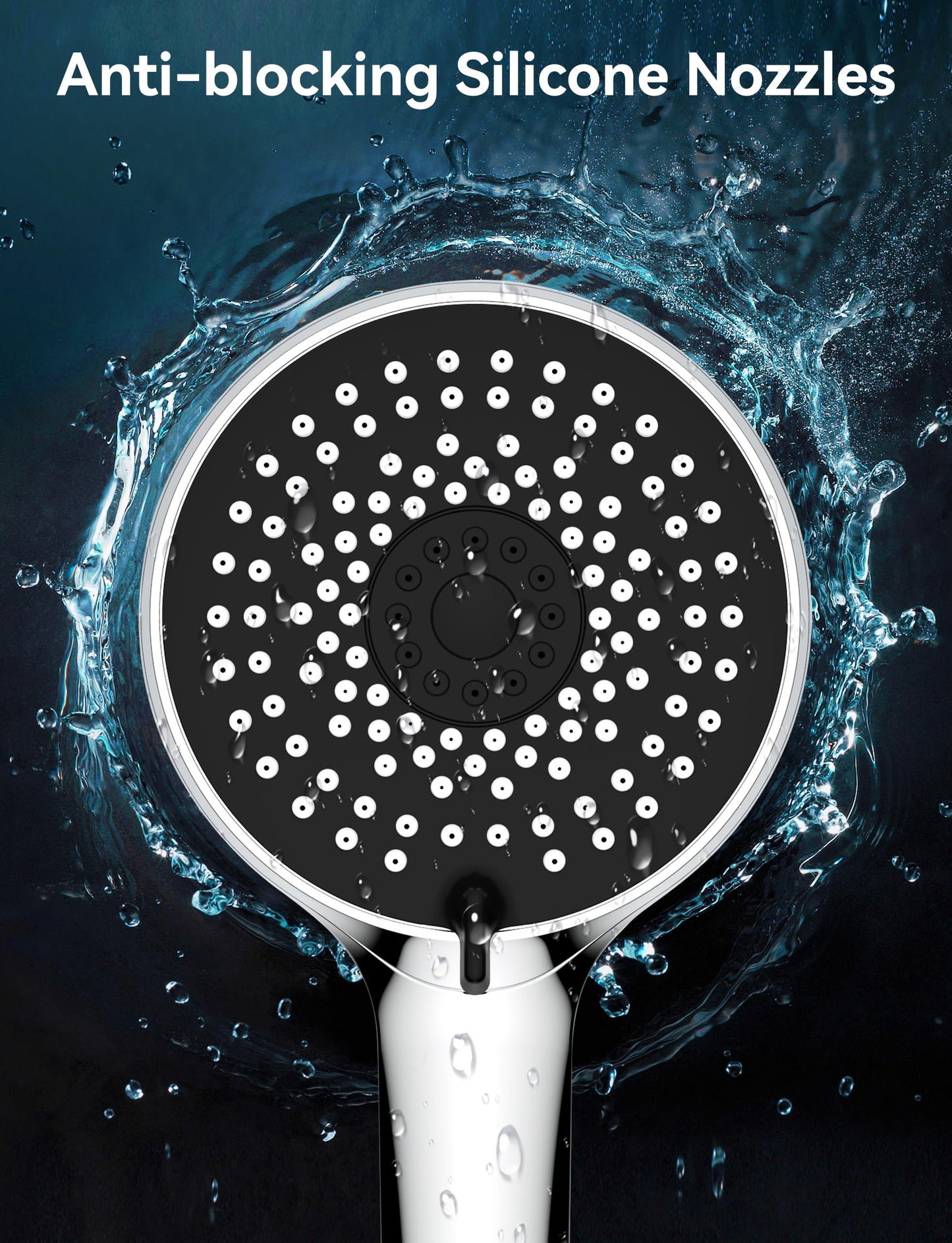 Magichome Shower Head and Hose 2M, High Pressure Shower Head with 5 Modes, Universal Handheld Showerhead for Low Water Pressure
